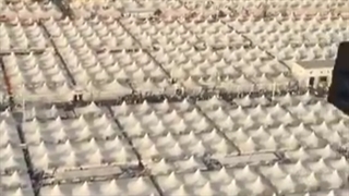 چادرهای سرزمین منا و جمرات از بالا