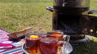 سماور ذغالی استیل لاوا مارکت مناسب کمپینگ