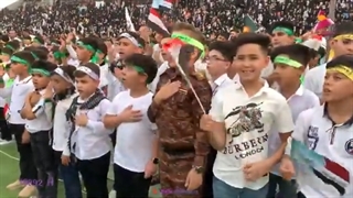 سرود جهانی سلام یا مهدی در استان واسط عراق استادیوم کوت