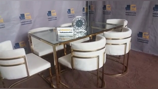 صندلی ناهار خوری استیل طلایی