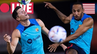 تمرین بارسلونا پیش از بازی با یوونتوس در دالاس