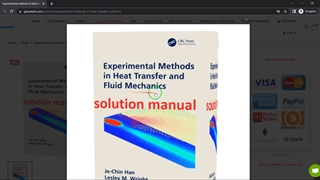 Experimental methods in heat transfer and fluid mechanics solution manual pdf