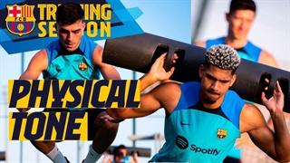 تمرینات چهارشنبه بارسلونا : تقویت جسمانی برای اولین بازی فصل !