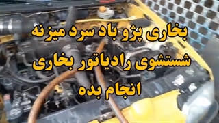 باد سرد بخاری پژو ۴۰۵ شستشوی رادیاتور بخاری با دستگاه 09124251950