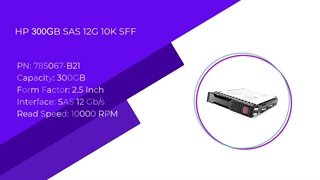 هارد سرور اچ پی ای HP/HPE 300GB SAS 12G 10K SFF ENT SC HDD USED با پارت نامبر 785067-B21