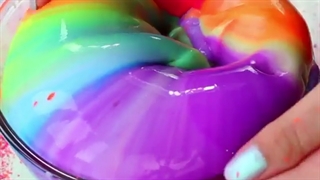 مخلوط اسلایم رنگین‌کمانی