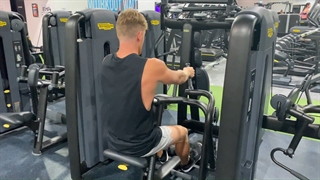 پارویی سیم کش از پایین Machine Low Row