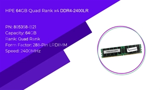 رم سرور اچ پی ای HP/HPE 64GB Quad Rank x4 DDR4-2400LR با پارت نامبر 805358-B21
