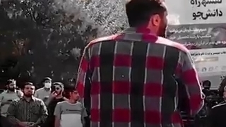 صحبت های نماینده بسیج دانشجویی با اغتشاشگران برای مذاکره