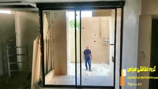 دو دستگاه درب شیشه اتوماتیک دولنگه و تک لنگه،گروه حفاظتی سپاس