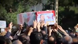 لحظاتی از تشییع پیکر طلبه شهید، آرمان علی‌وردی