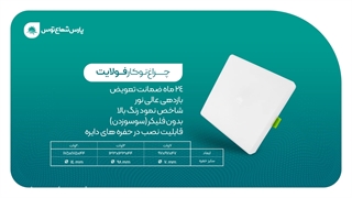 چراغ پنلی پارس شعاع توس مدل فولایت مربعی LED SMD