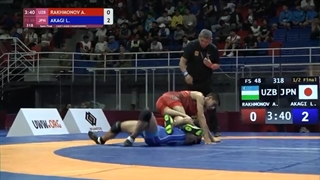 1/2 FS - 48 kg: A. RAKHMONOV (UZB) v. L. AKAGI (JPN)