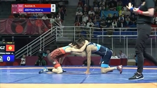 Round 2 FS - 48 kg: R. RASSIM (KAZ) v. A. ABDYKALYKOV (KGZ)