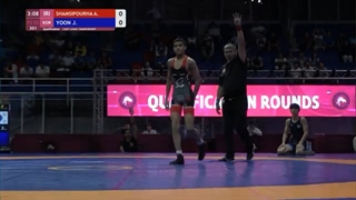 Qual. FS - 55 kg: A. SHAMSIPOURHA (IRI) v. J. YOON (KOR)