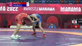 Round 2 FS - 48 kg: J. YAMAMOTO (JPN) v. E. TURDUBEKOV (KGZ)