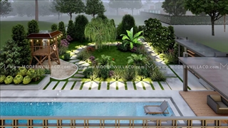 طراحی ویلای دوبلکس | ویلا مدرن | طراحی محوطه