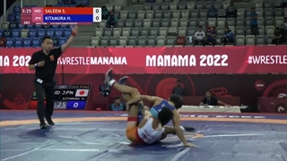 1/2 FS - 52 kg: S. SALEEM (IND) v. H. KITAMURA (JPN)