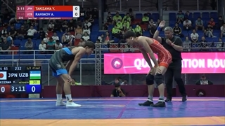 1/2 FS - 65 kg: Y. TAKIZAWA (JPN) v. A. RAHIMOV (UZB)