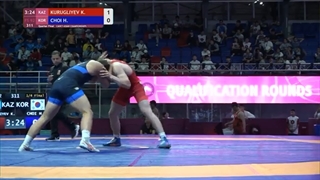 1/4 FS - 92 kg: K. KURUGLIYEV (KAZ) v. H. CHOI (KOR)