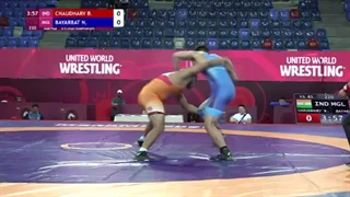 1/2 FS - 85 kg: B. CHAUDHARY (IND) v. N. BAYARBAT (MGL)