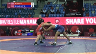 Round 3 FS - 85 kg: O. ROZIEV (KGZ) v. B. CHAUDHARY (IND)