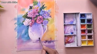 آبرنگ: نقاشی گل