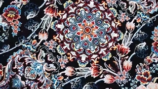 فرش 700 شانه ارزان قیمت - طرح پرنسس رنگ سرمه ای با تراکم 2100