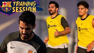 تمرین سه شنبه بارسلونا با حضور الکای گوندوغان