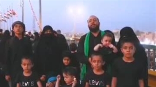 خانواده مشهدی با ۹ فرزند در مسیر اربعین