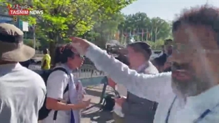 درگیری یوسف سلامی با تجمع اپوزیسیون در نیویورک